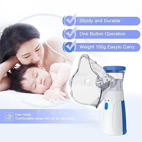 Portable Mesh Nebulizer for Adults & Kids | For Asthma, Cold & Cough Relief